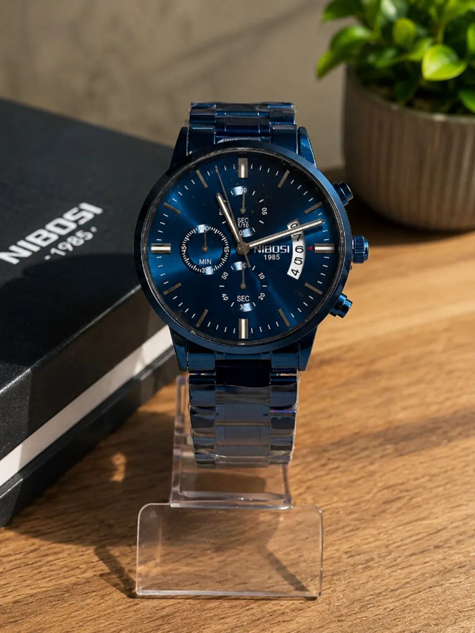 Relógio Nibosi Azul | Design Sofisticado, Elegância e Resistência