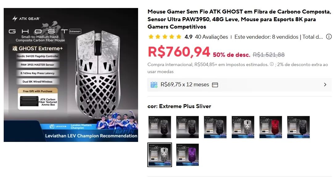 Mouse Atk Ghost Extreme *LACRADO - Foto 4