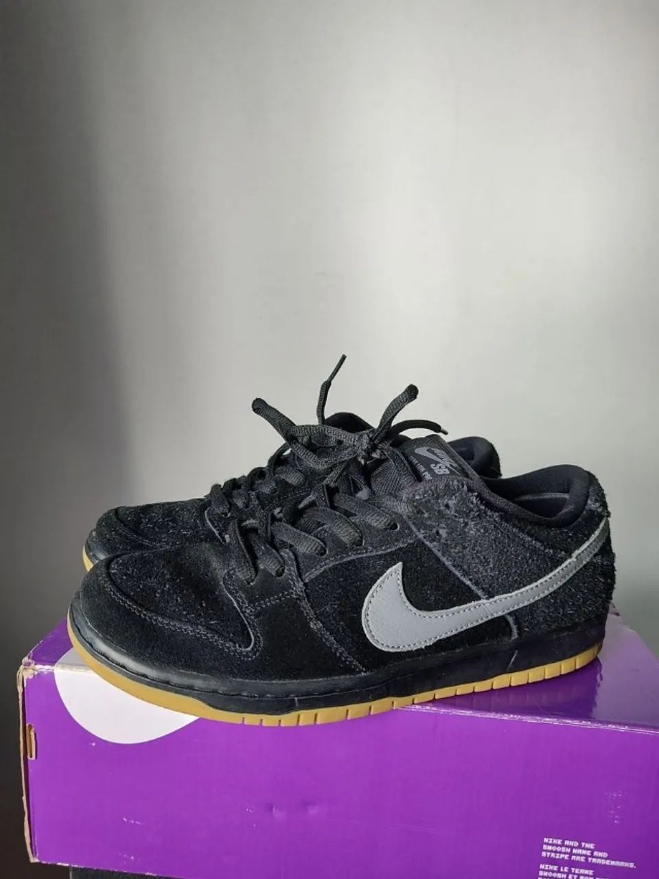 tênis nike dunk low sb preto 40.5