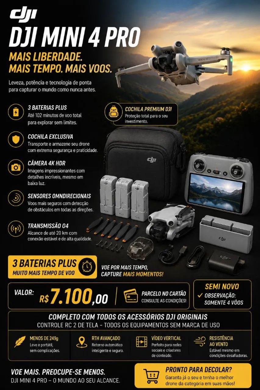 Drone DJI Mini 4 Pro Completo