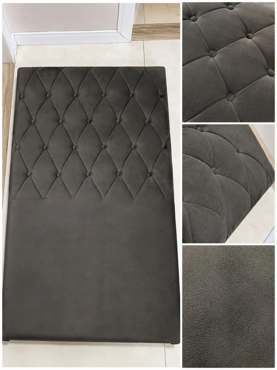 Cabeceira de solteiro estofada em excelente estado