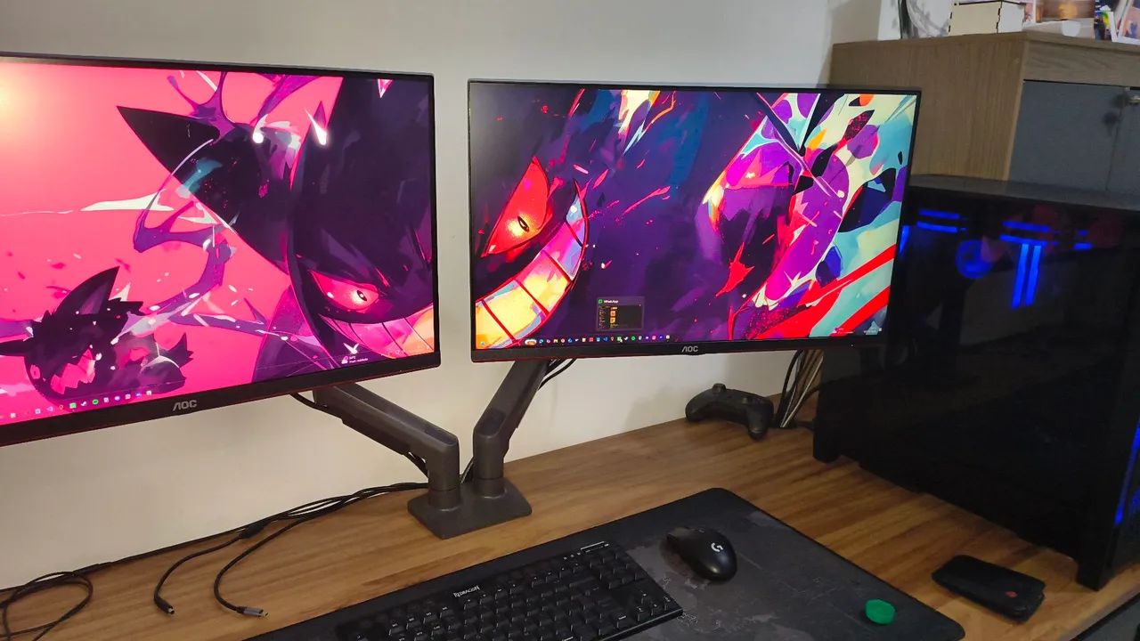 Pc Gamer+ 2 monitores de 27 e Braço articulado 