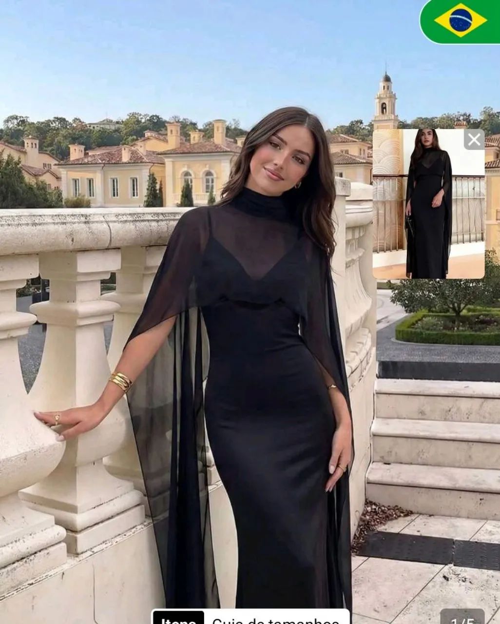 Vestido Shein com chifon comprido - Foto 3