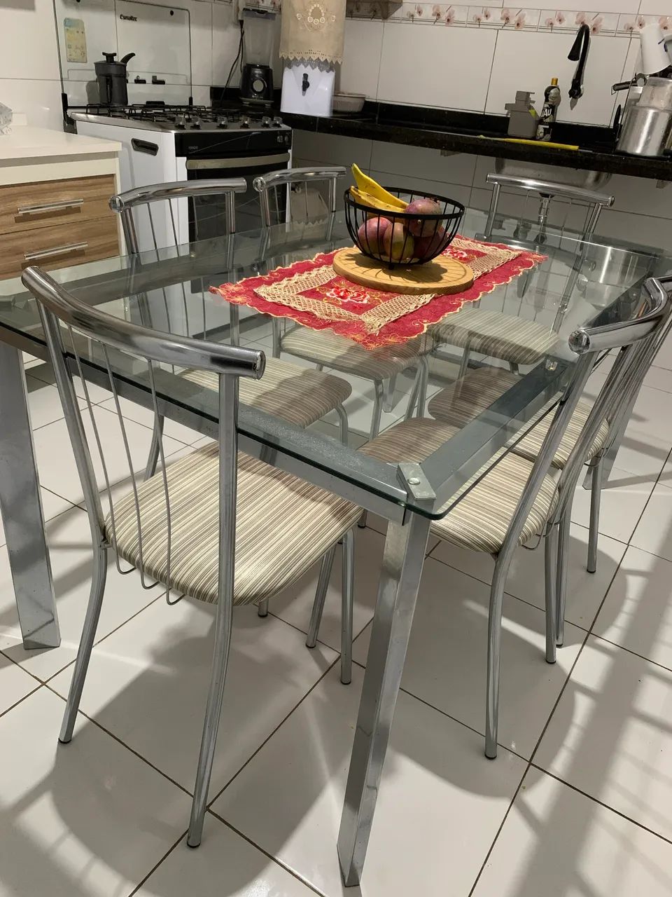 Mesa 6 cadeiras cromada Carraro  - Foto 3