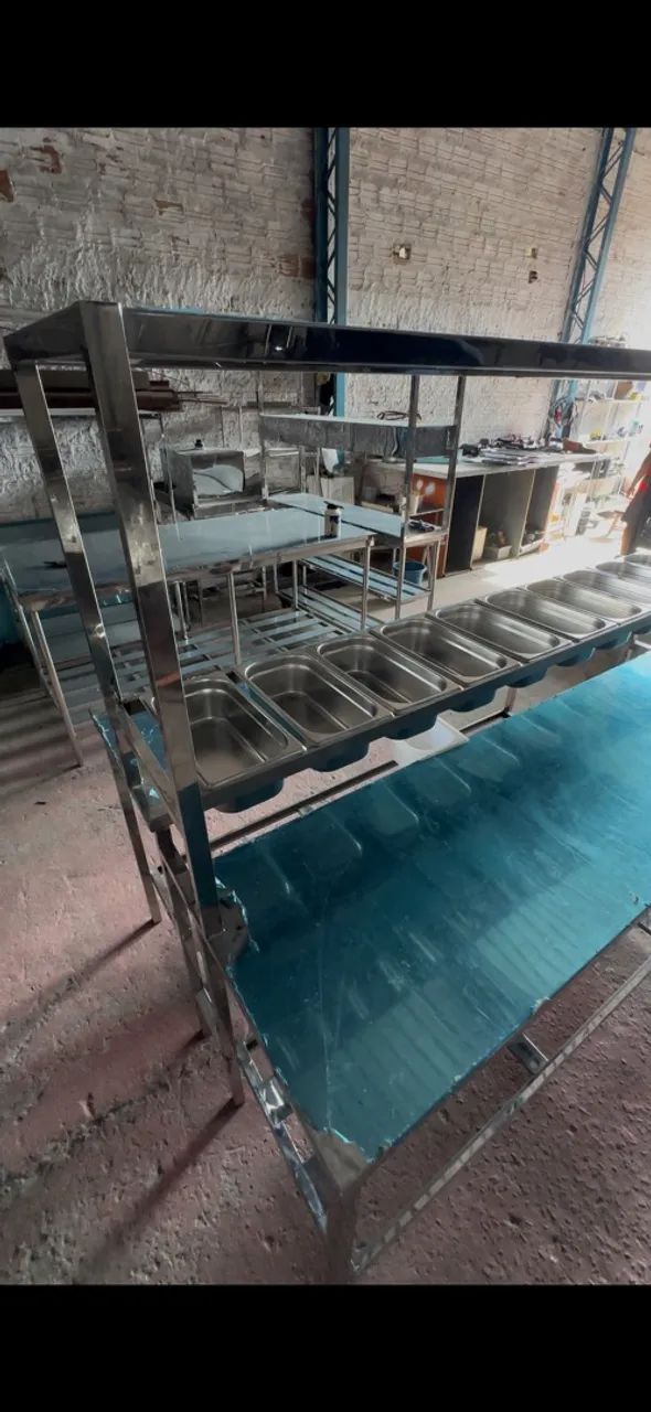 Mesa aço inox codimentadora dupla - Foto 4