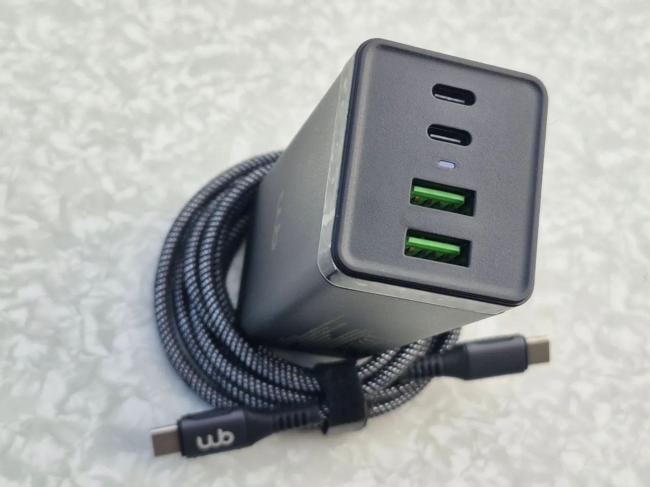 Carregador de parede WB 100W rápido cabo usb c - Foto 3
