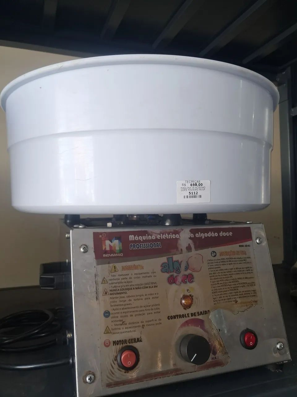 MÁQUINA DE ALGODÃO DOCE INOVAMAQ 