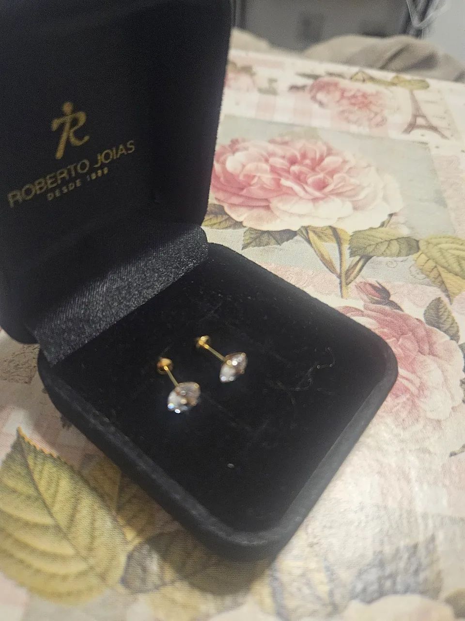 Brinco ouro 18k com pedra - Foto 3