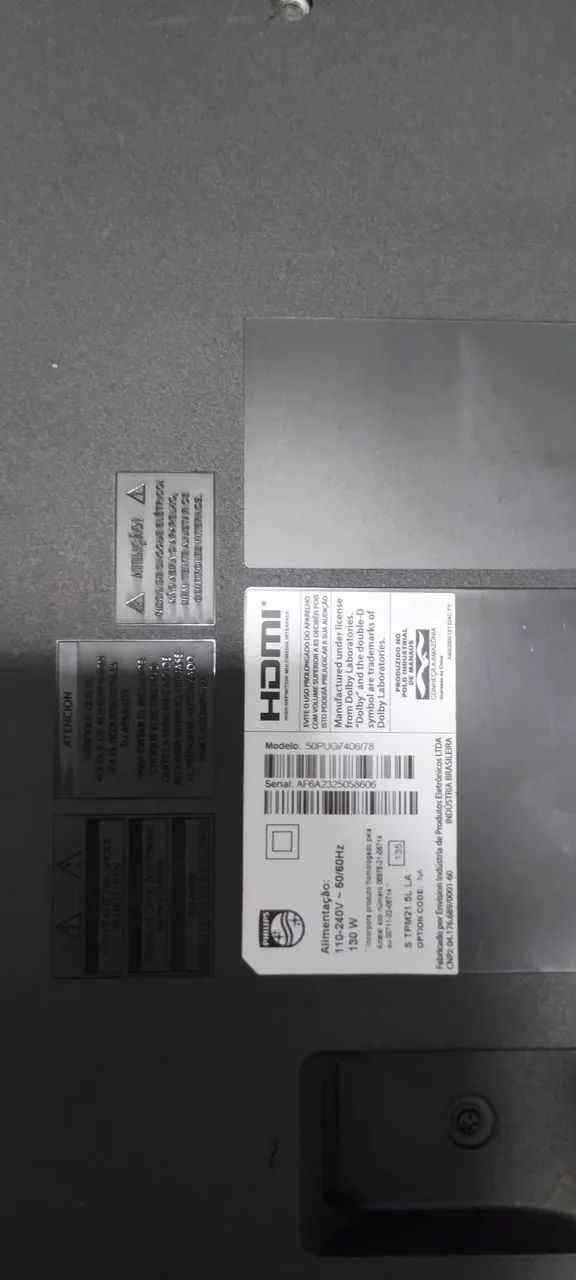 Tv Philips 50 polegadas retirar peças 