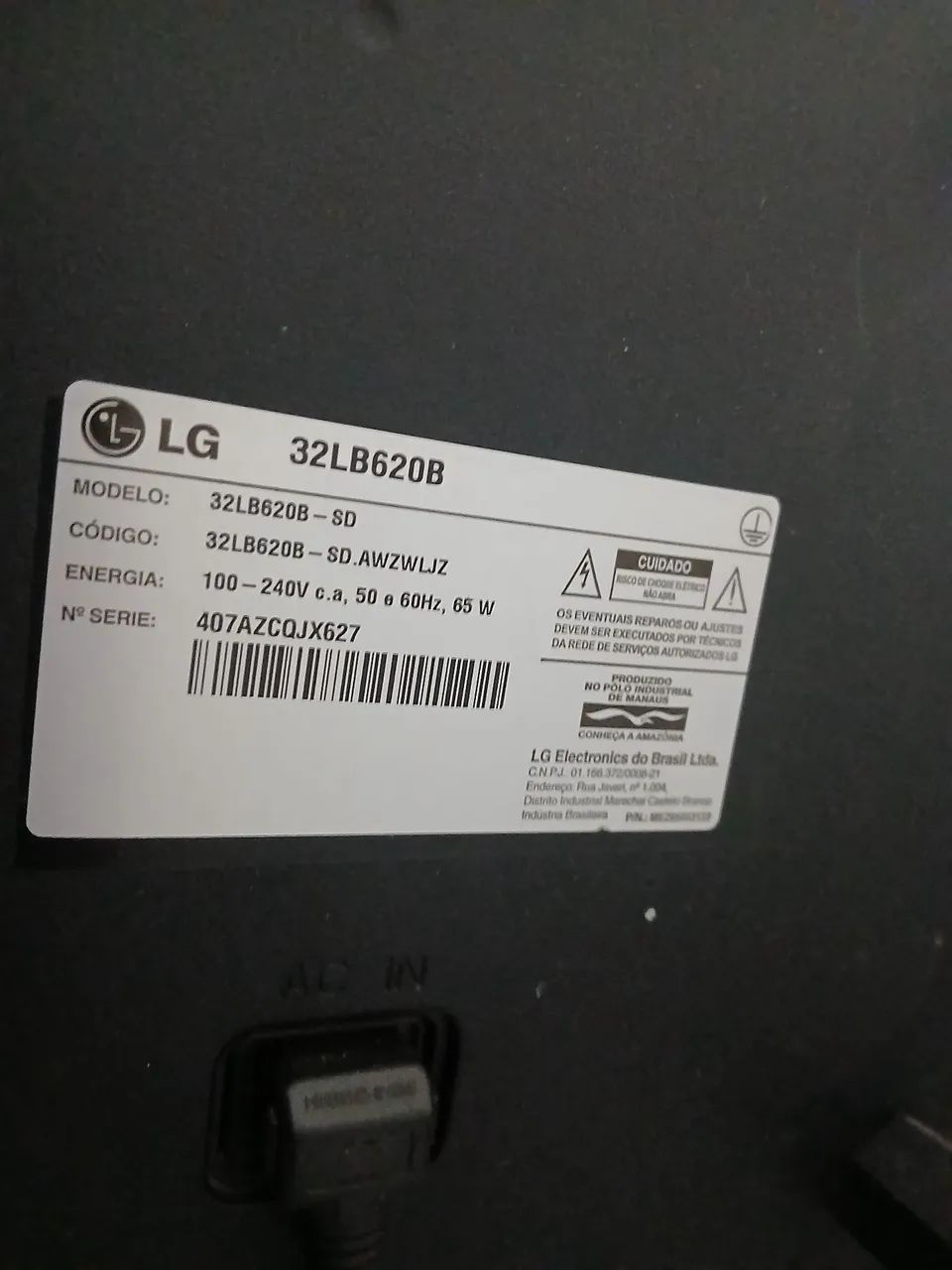 TV LG 32 polegadas, funcionando normalmente  - Foto 6