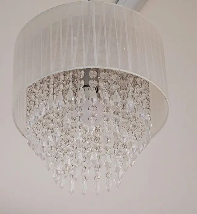 Lustre pendente cúpula com cristais