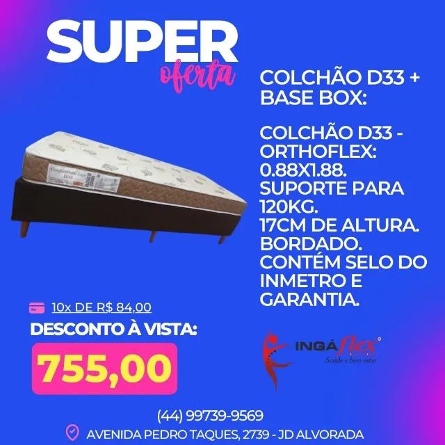   PROMOÇÃO - CAMA DE SOLTEIRO D33 COM GARANTIA