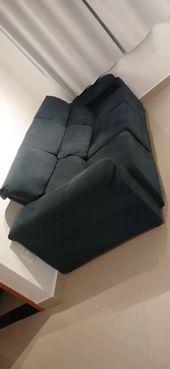 Sofá Moveis Esplanada - Verde Esmeralda<br>Compra 23/05<br>Valor 650,00