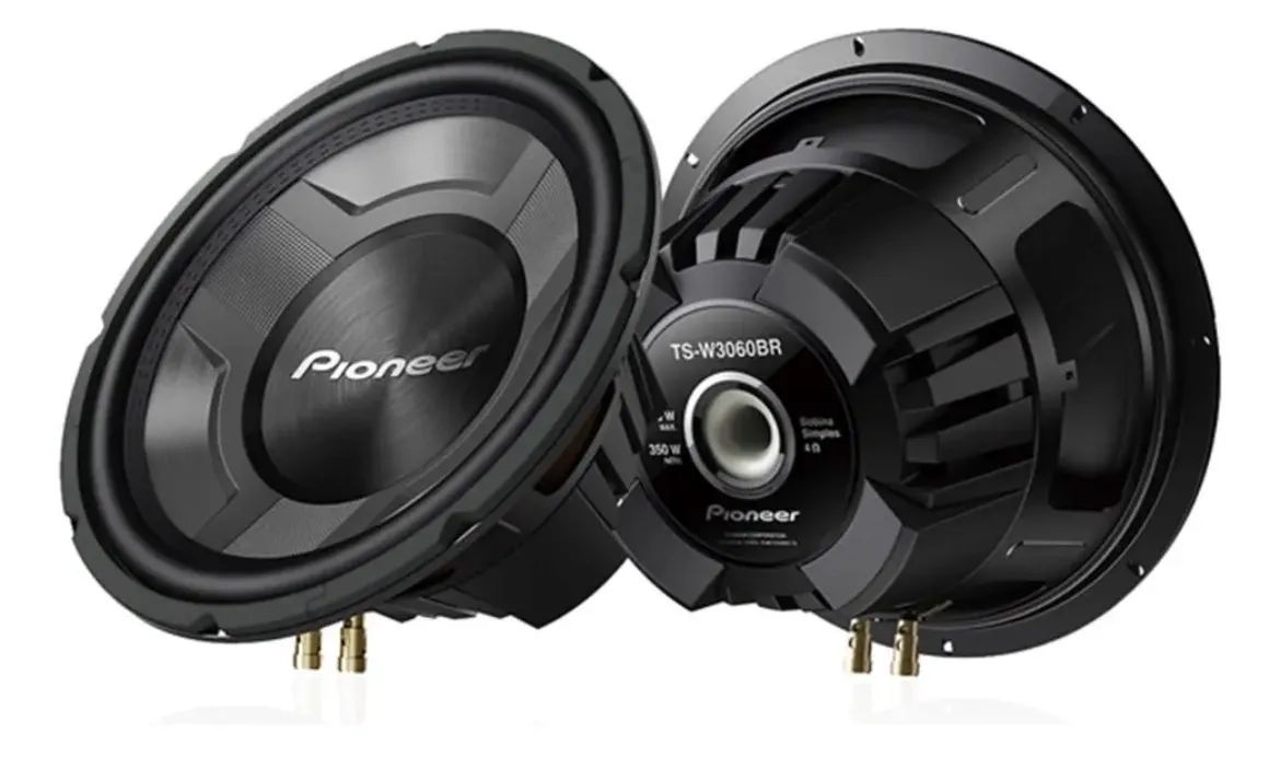 Par de Subwoofer 12 polegadas Pioneer 350wrms Cara Preta Ts-w3060br
