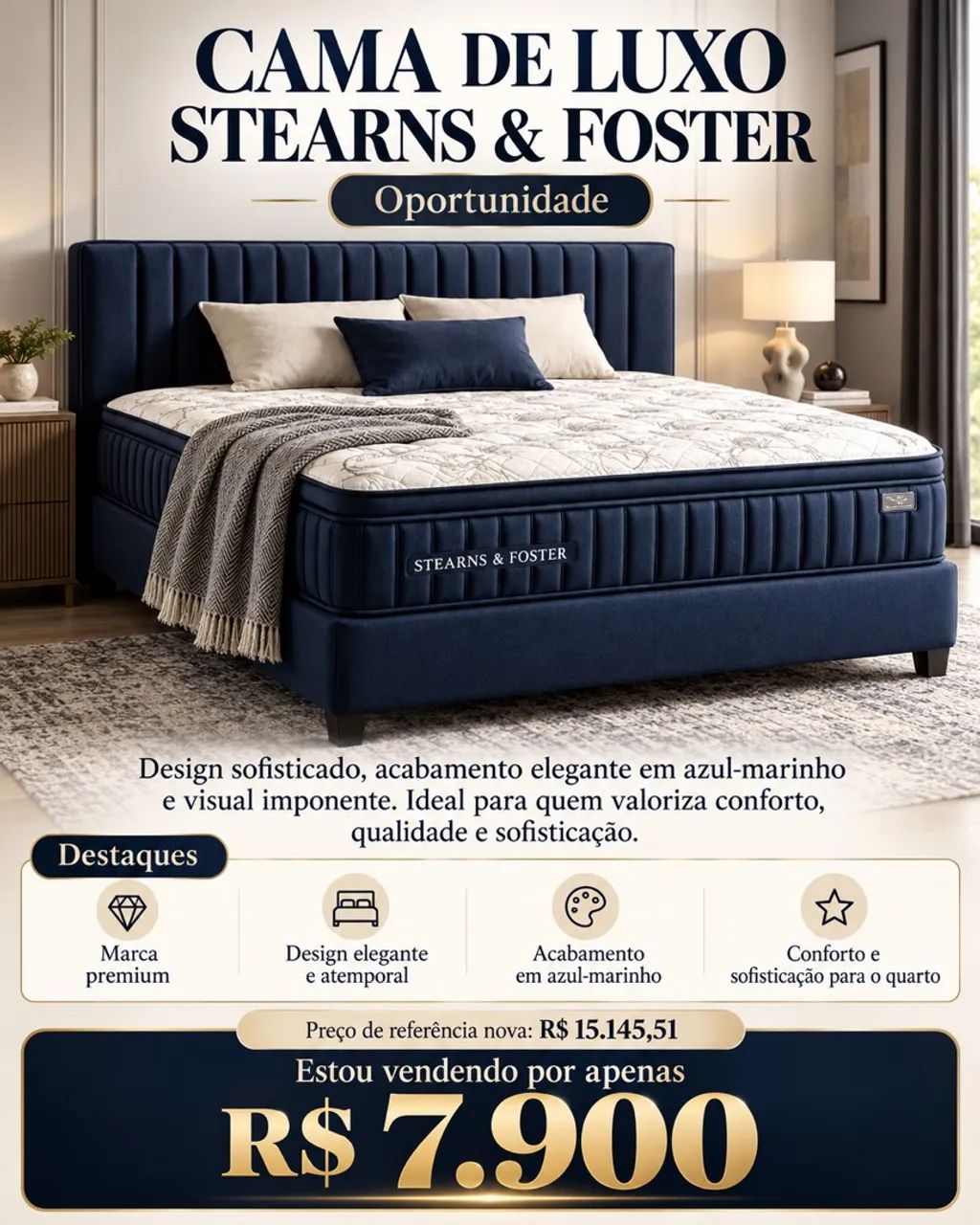 Cama King Box Baú - original dos EUA