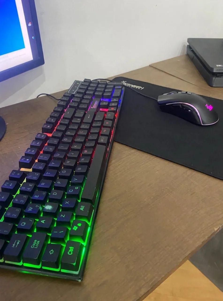 kit teclado,mouse,mousepad 3Green - Foto 2