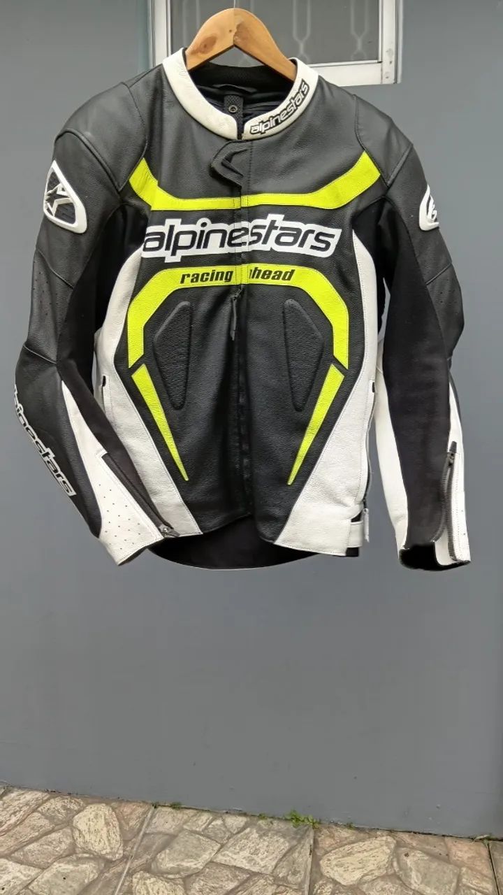 Jaqueta de Couro Alpinestars Atem Tam 52 Justa Couro Canguru