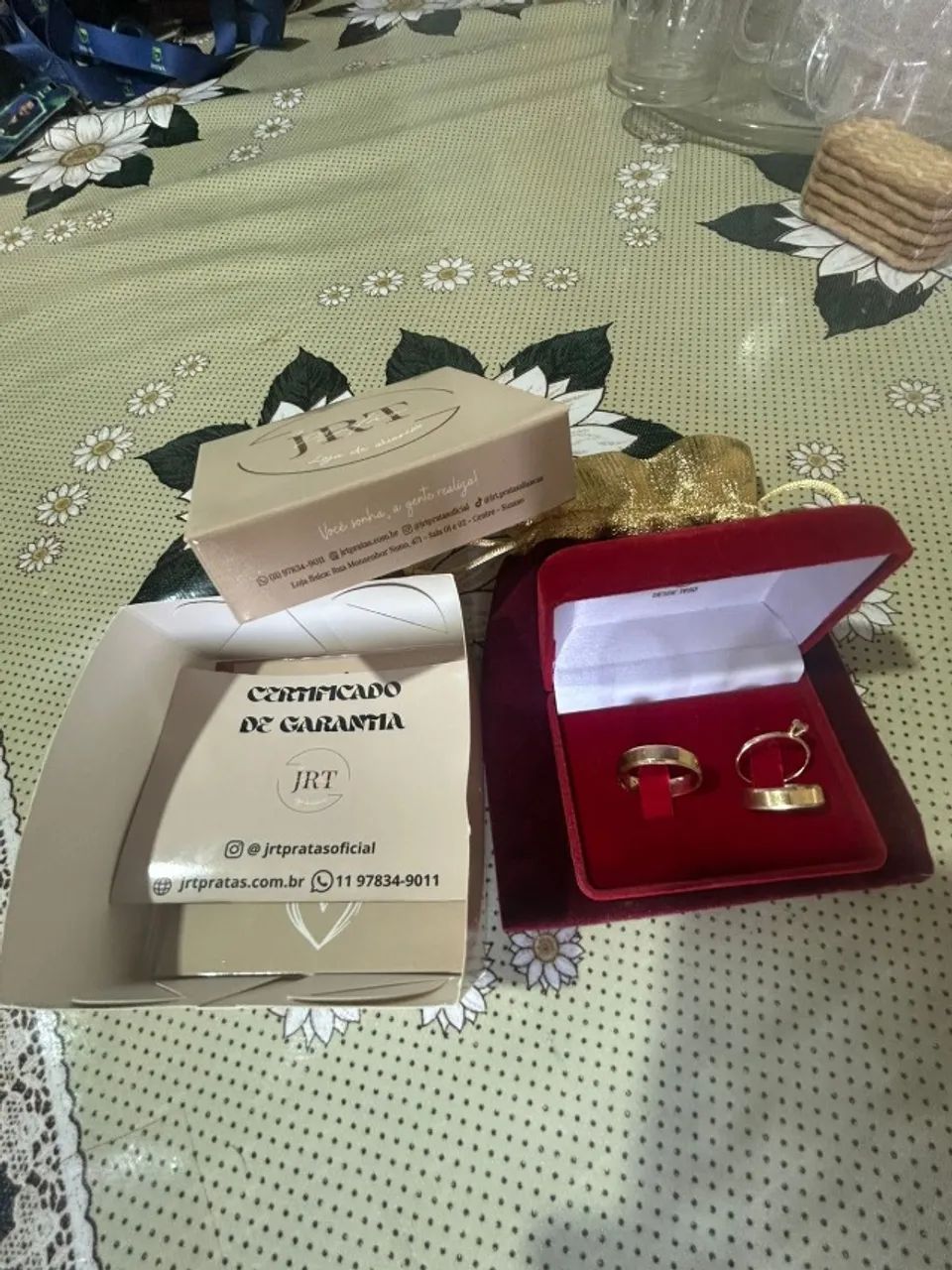 Alianças de ouro 10k chanfradas - Foto 2