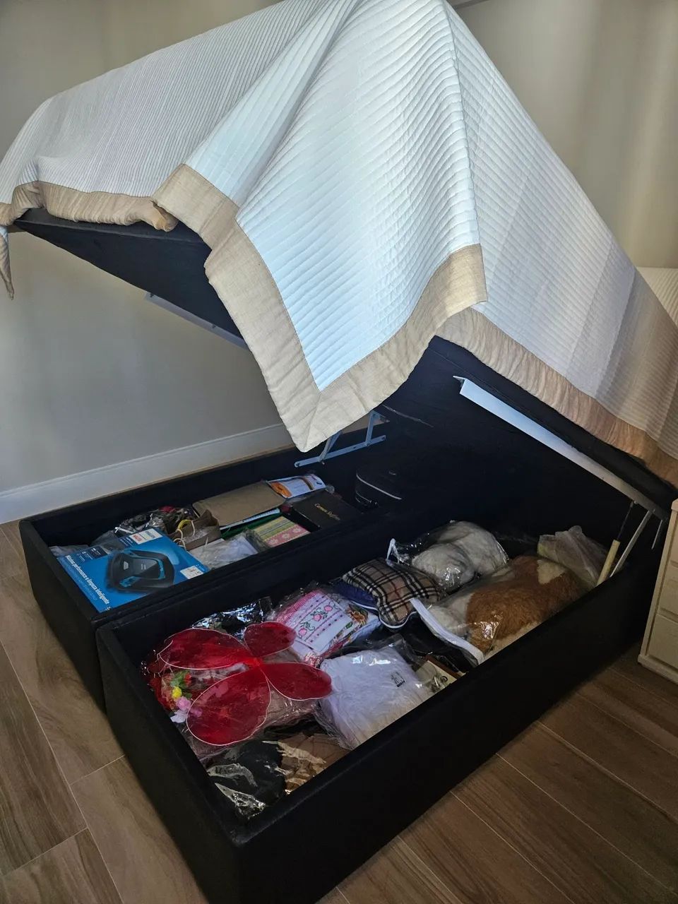 Base baú ortobom para cama queen