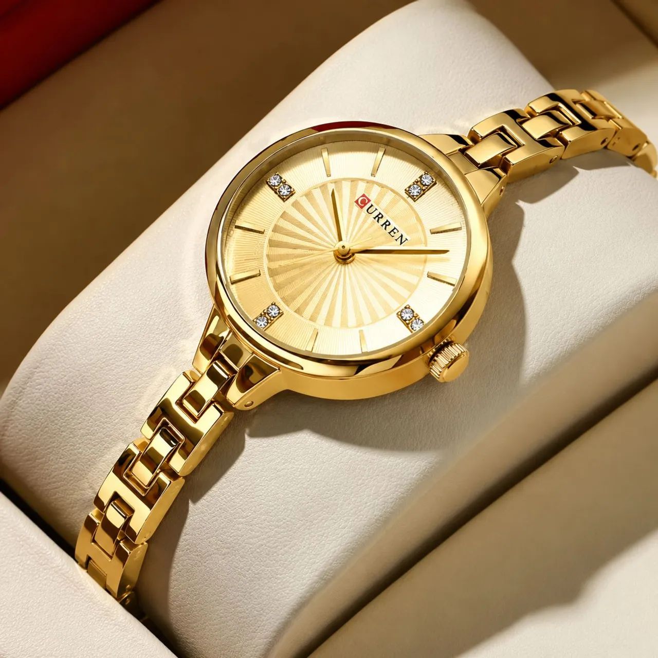 Relógio Feminino de Aço Curren - Entrega Grátis 