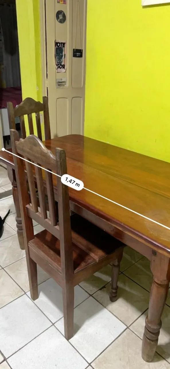 Conjunto de jantar com 6 cadeiras de madeira  - Foto 4