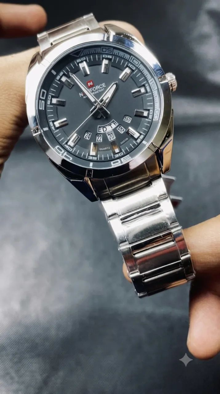 Relógio de Pulso Prata Azul  Naviforce NF9038 - Foto 5