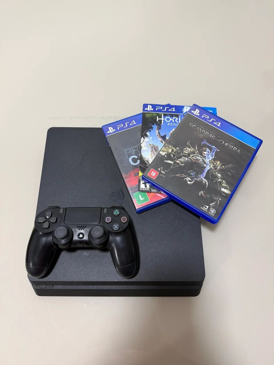 PS4 Slim 500GB Completo + 1 Controle + 3 Jogos - Pronto para Jogar