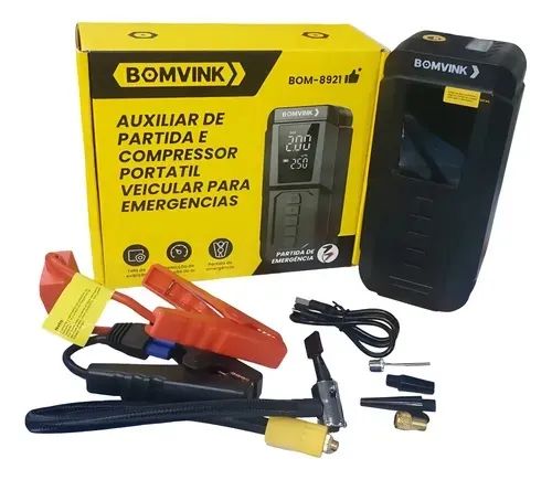Auxiliar de Partida e Compressor Portátil Veicular para Emergências  - Foto 4