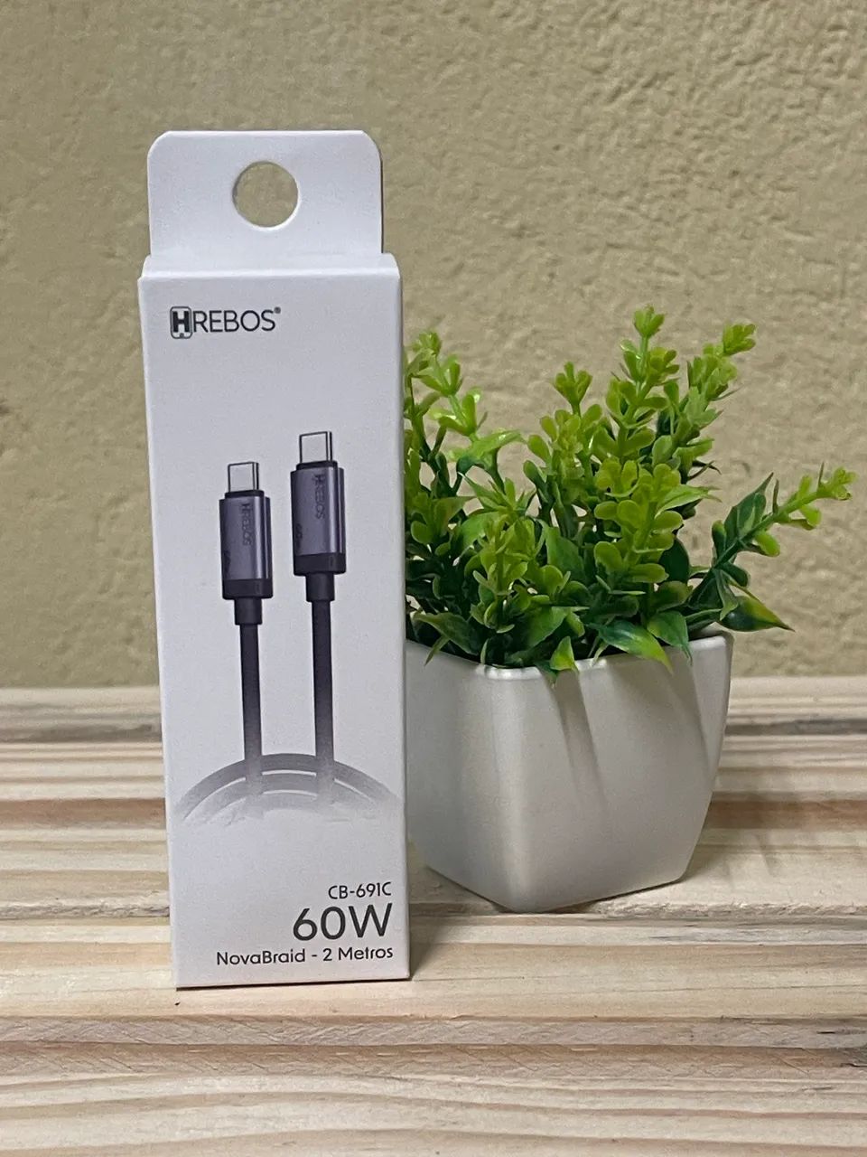 Cabo USB-C para USB-C 2 Metros 60W Turbo Carregamento Rápido, Cabo Tipo C Reforçado 