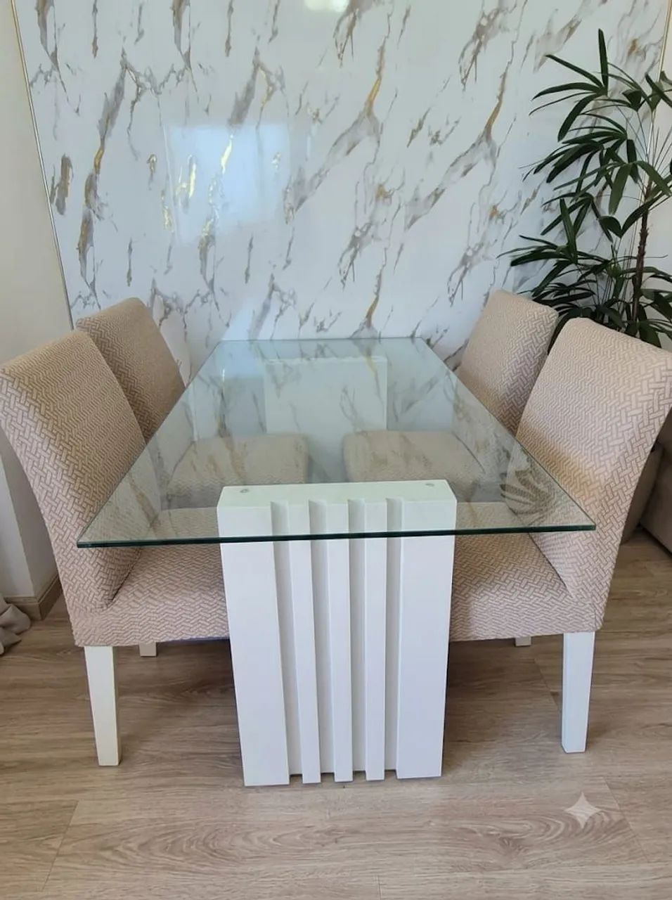 Mesa vidro + 4 cadeiras + 4 capas  - Foto 3