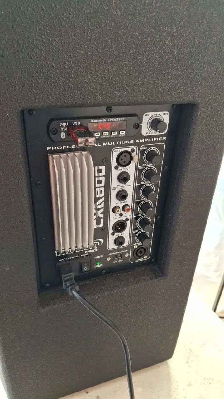 Caixa de som profissional 800W com bluetooth e entrada USB. - Foto 4