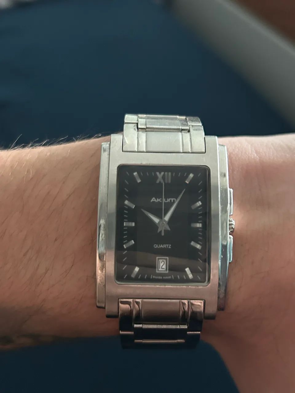 Relógio Akium Swiss Made Quartz Retangular em Aço - Foto 2