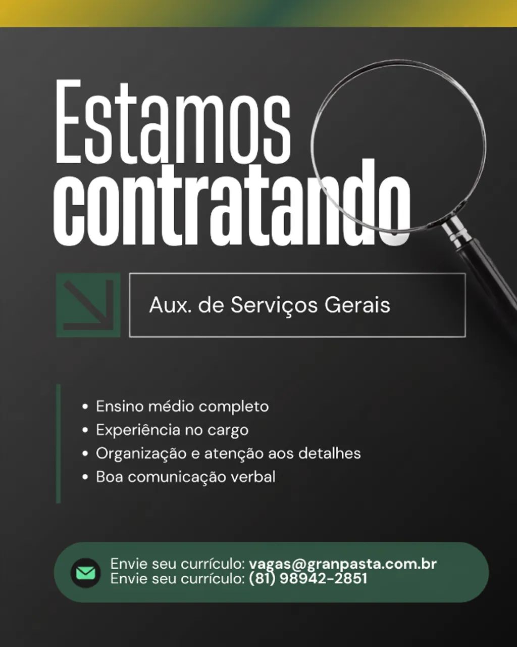 Vaga para Diarista 