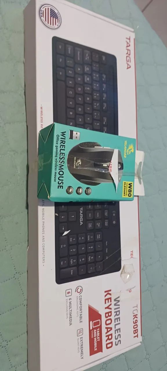 Teclado e mouse sem fio wireless