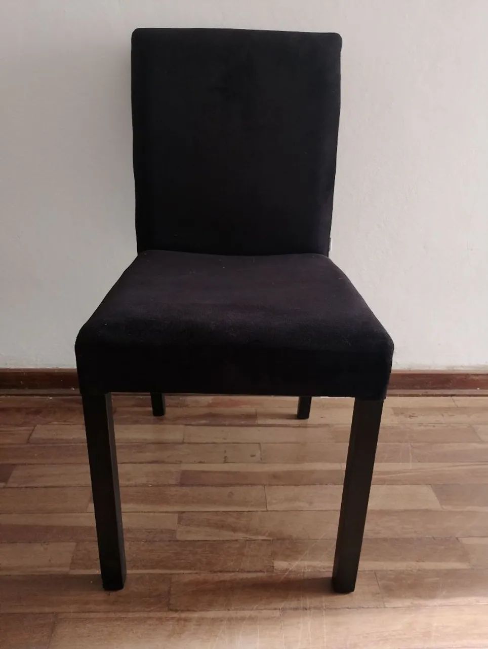 Cadeira de Jantar Preta Aveludada  - Foto 3