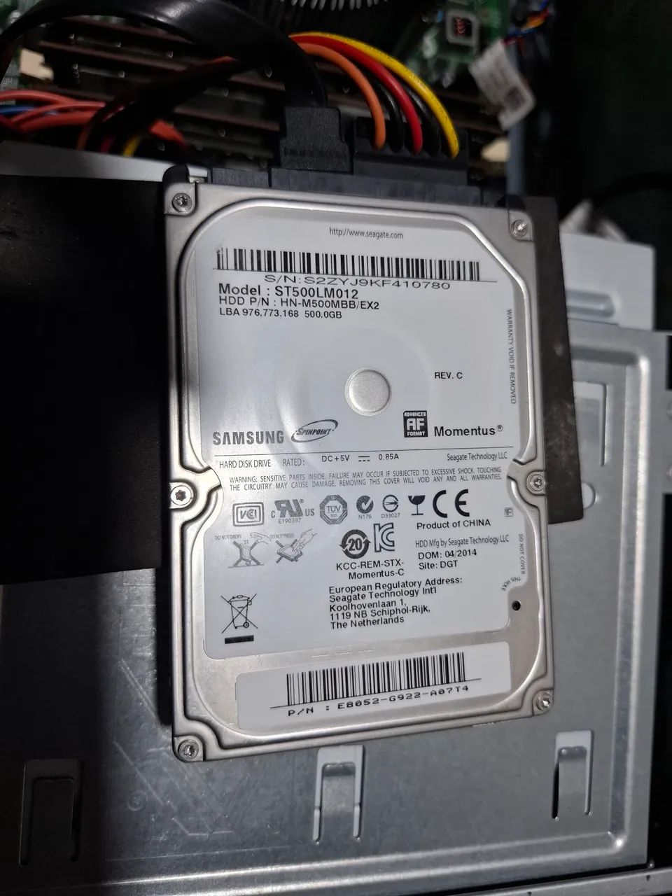 Hd Samsung 2,5" 500GB com 100% de saúde