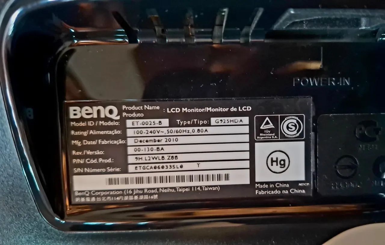 Monitor BenQ G925HDA 18,5" VGA + Cabo de Força - Foto 5