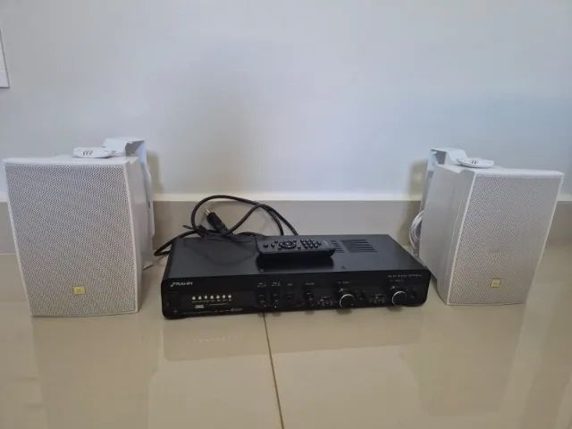 Amplificador Frahm Slim 2700 Optical  + Par de caixas de som JBL C521B - Foto 3