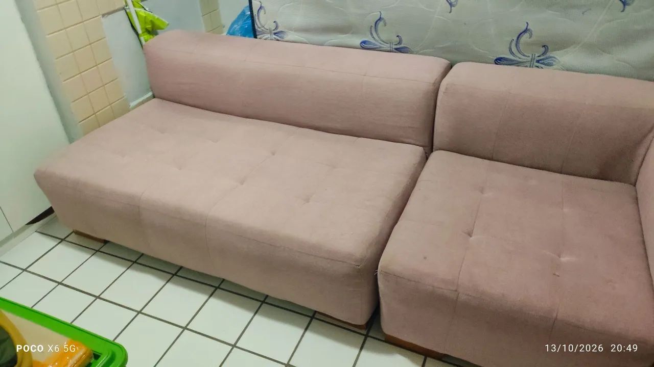 Sofá Modular Rosa - 2,30 m | R$ 750,00 - Foto 3