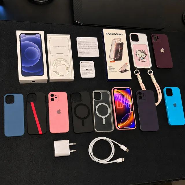 Apple iPhone 12 128GB Completo com Capinhas e Película CrystalArmor