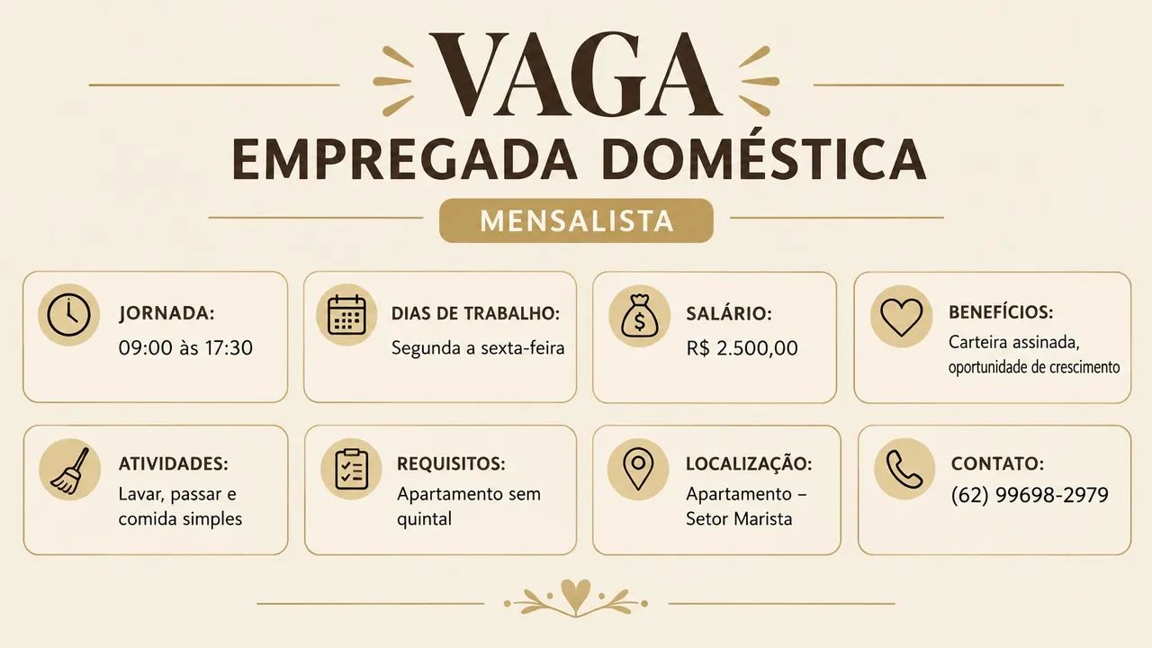 Vaga De doméstica 