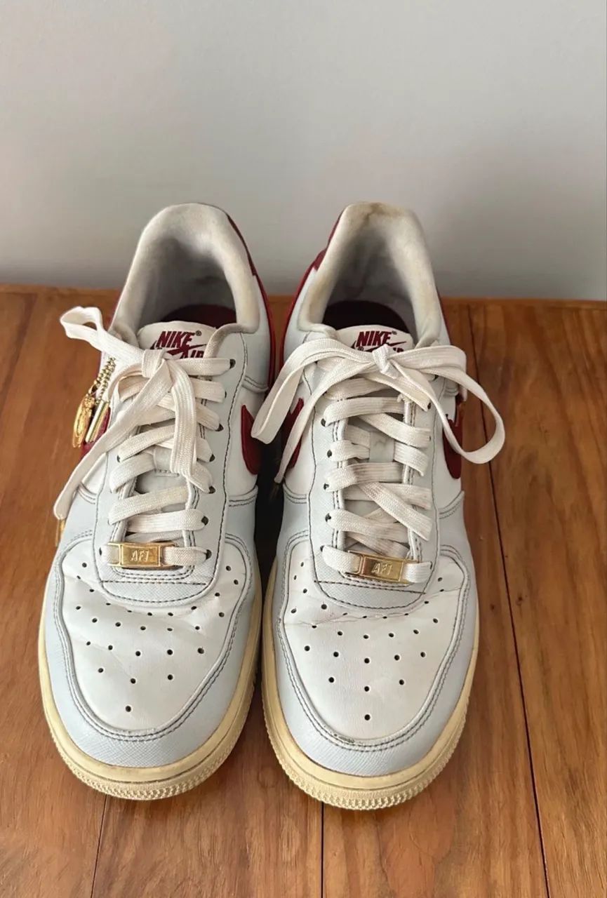 Tênis Nike air force 1 branco e vinho - TAM 37 - Foto 4