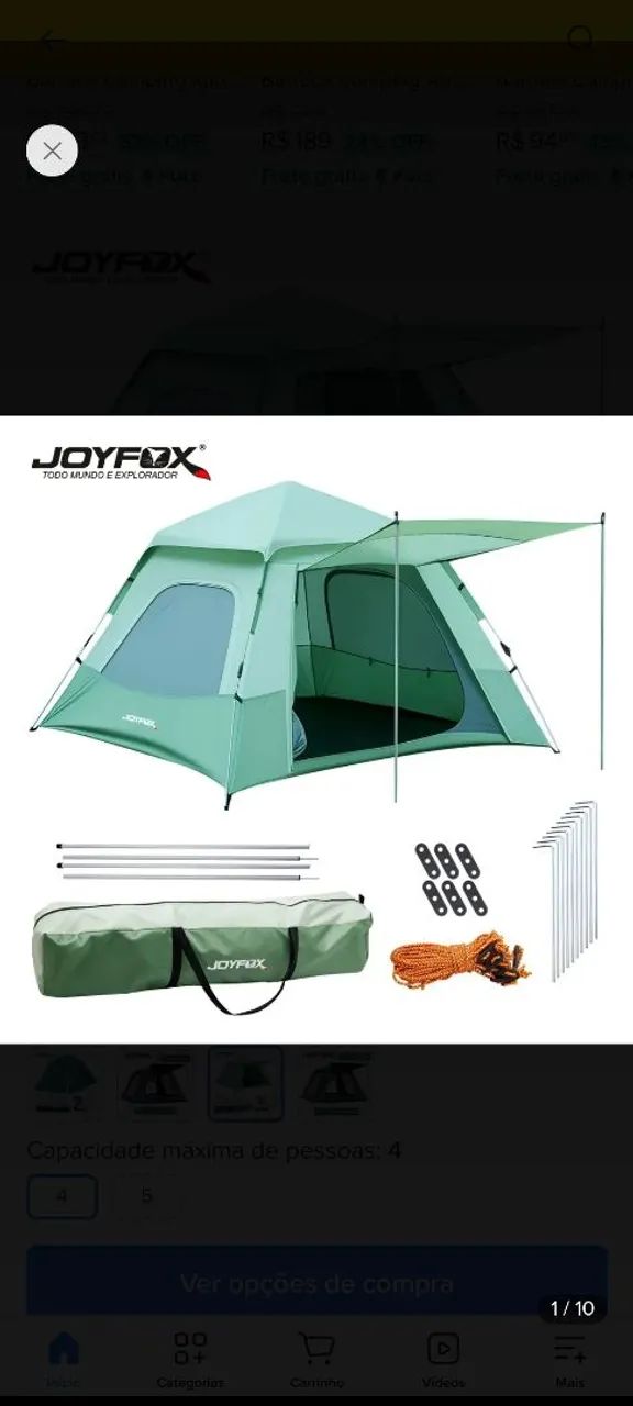 Barraca Joy Fox usada uma vez , tá suja quem comprar tem que lavar 