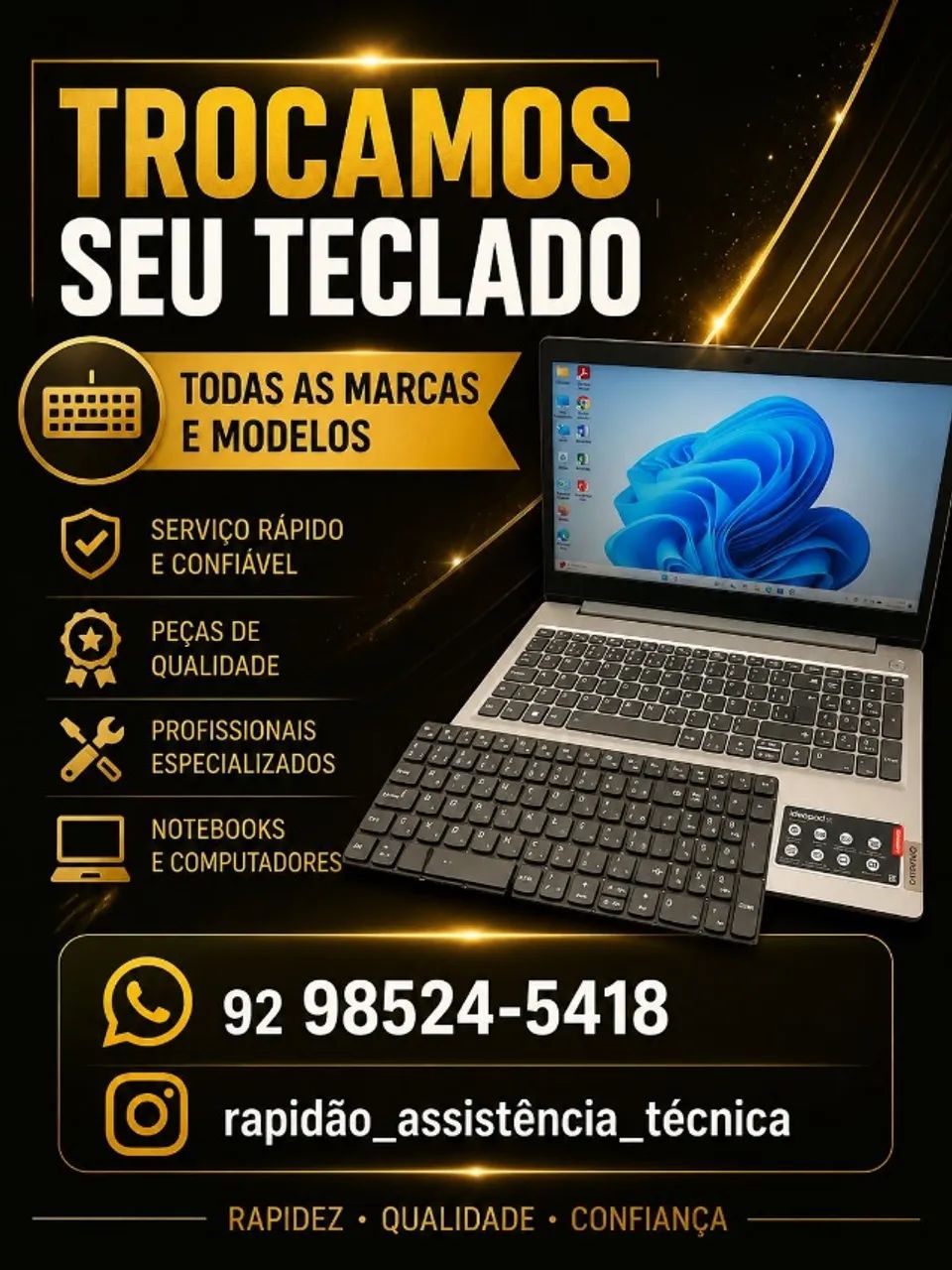 Teclado Notebook Compatível Diversos Modelos | Peças e Instalação