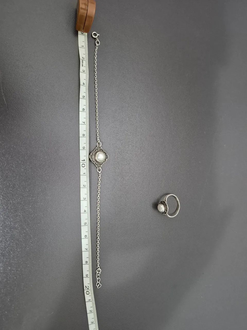 Conjunto de prata 925 com perola - Foto 5