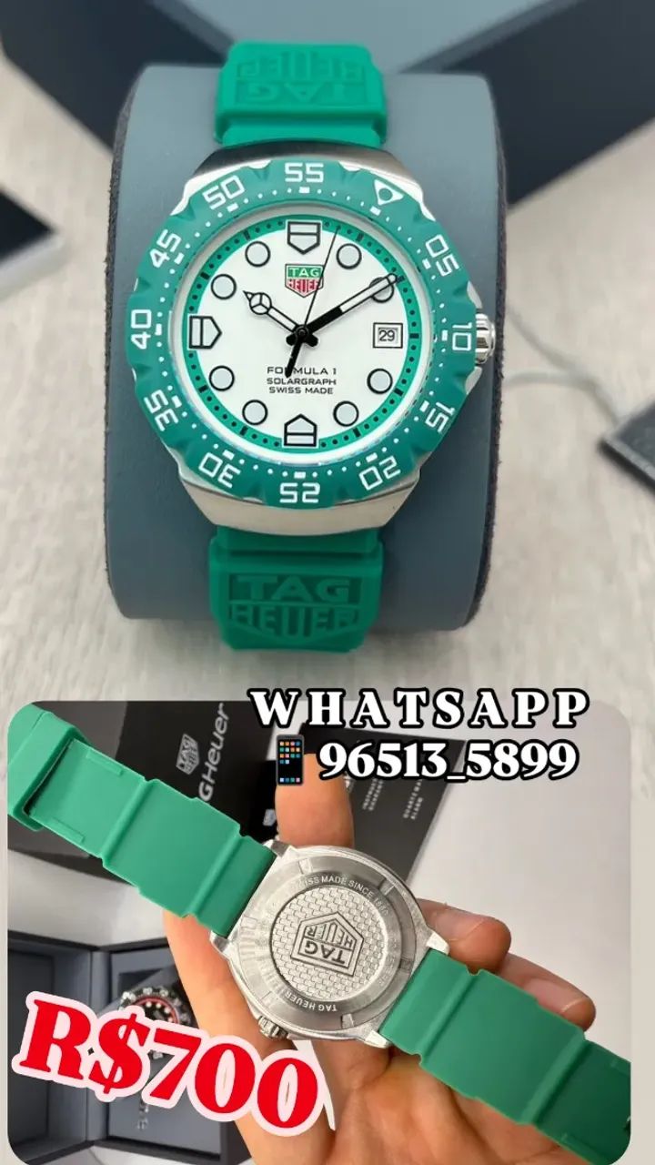 Relógio TAG HEUER FÓRMULA 1 SOLARGRAPH PULSEIRA VERDE - Foto 4