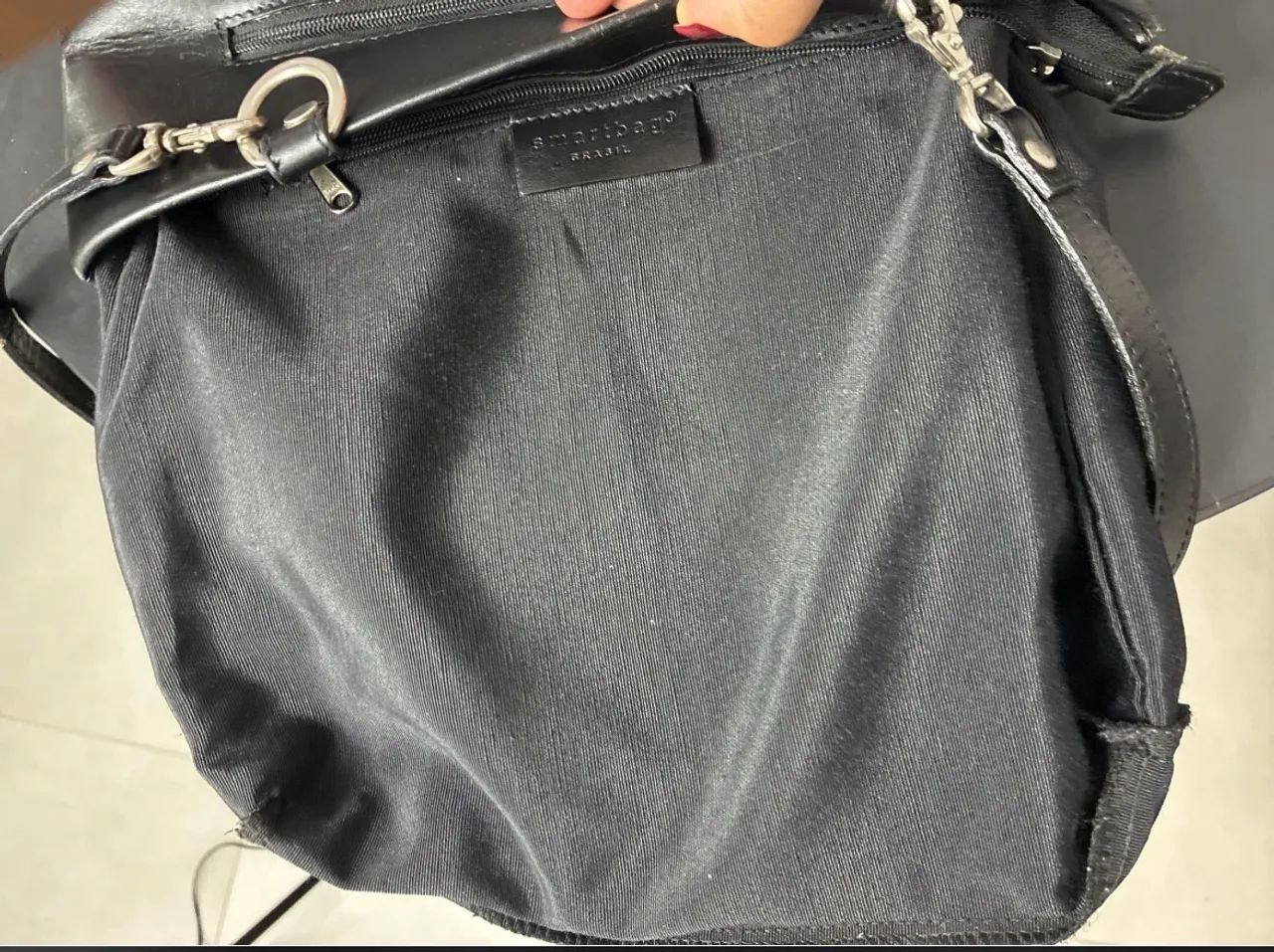 bolsa smartbag de couro preta - Foto 5