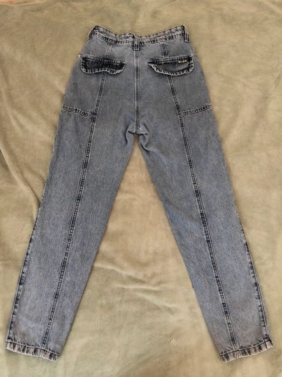 Calça Jeans Wide Leg Com Costura Frontal Alinhada - Foto 2