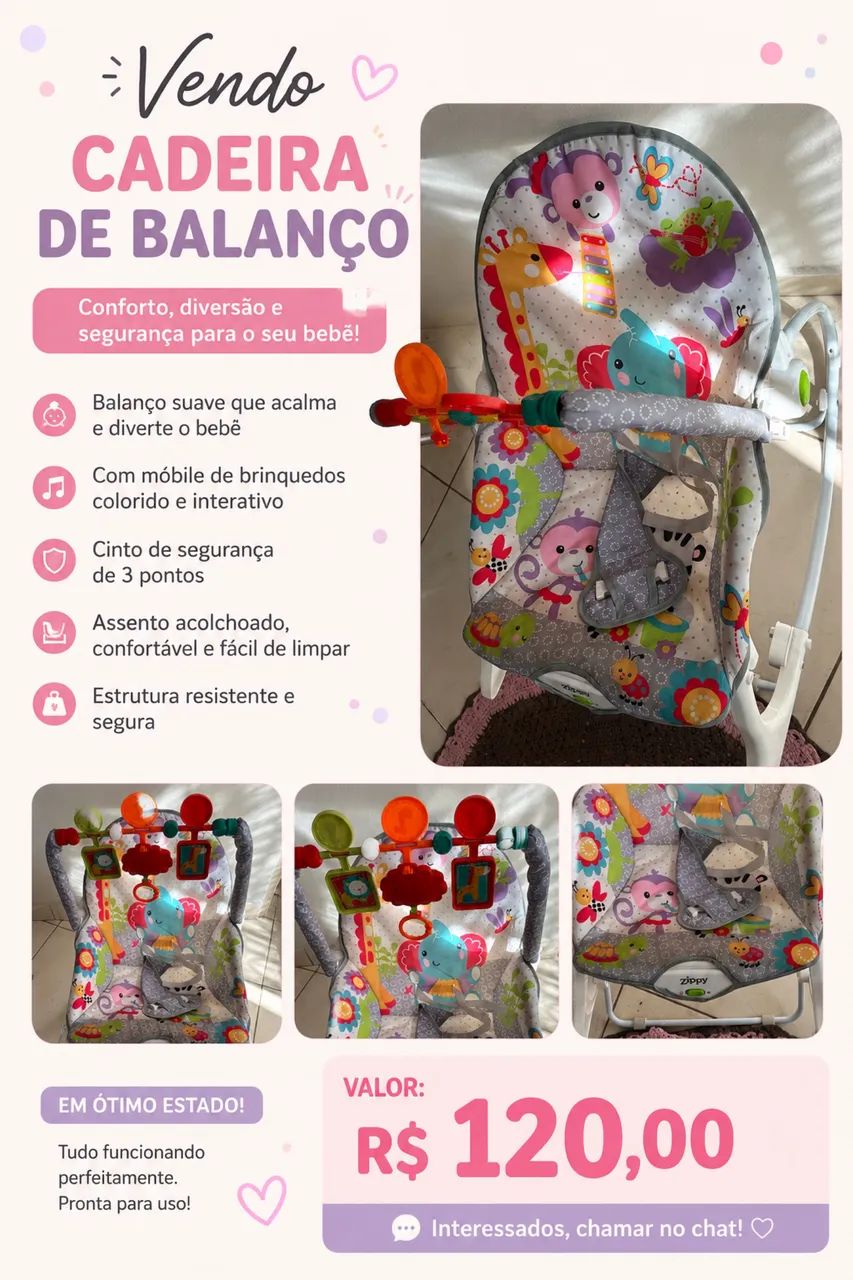 Cadeira de balanço infantil  - Foto 2