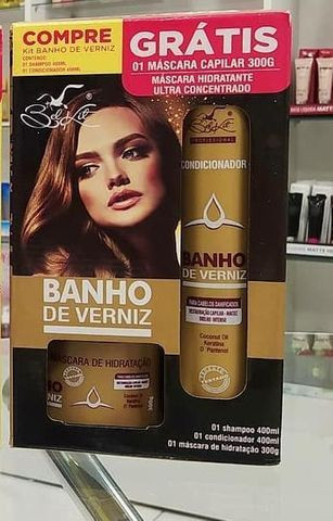 Banho de verniz Bel Kit - Shampoo, Condicionador e máscara hidratante - Foto 2